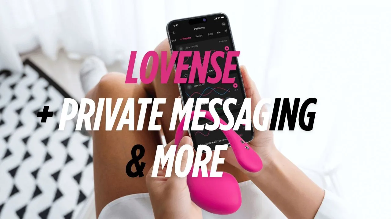 a lovense lush toy and a mobile phone in a womans hands